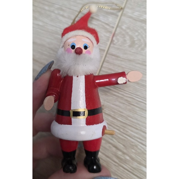 Vintage Wooden Christmas Ornaments Hand Painted Old Design Collectible Holiday - Picture 5 of 15